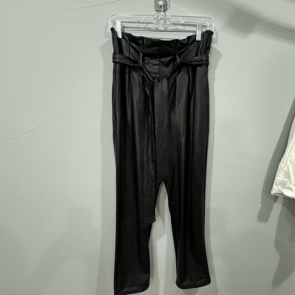 Commando Black Faux Leather Ankle Pants